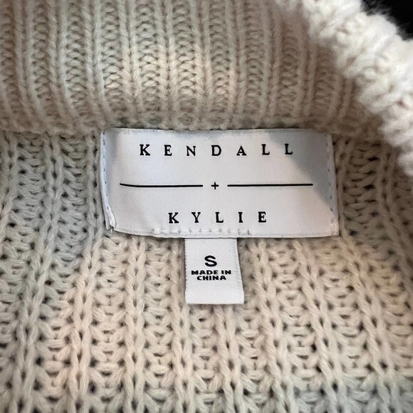 Kendall & Kylie cream sweater women crop knit long sleeve sweater size S - Picture 3 of 12